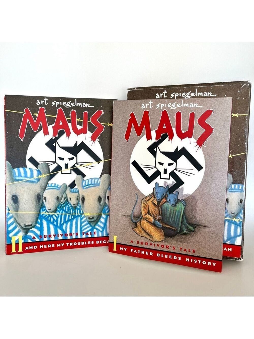 Maus Art Spiegelman Rare Hard Cover Box Set Graphic Novel Books I & II Pantheon